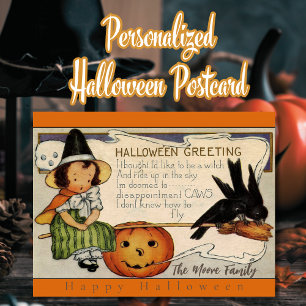 Retro Vintage Prettig Halloween Uitnodiging Op Maa