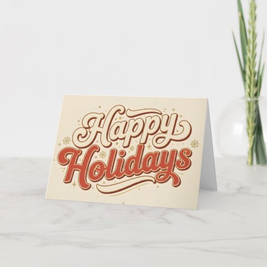 Retro Vintage Prettig Kerstfeest Feestdagen Kaart (Voorkant)
