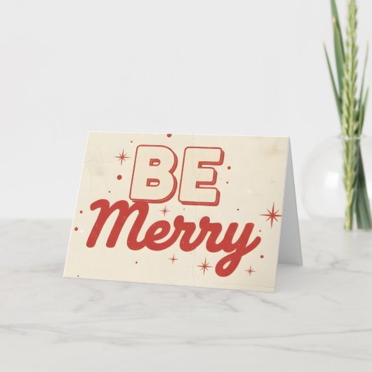 Retro Vintage Prettig Kerstmis Feestdagen Kaart (Voorkant)