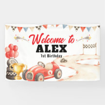Retro Vintage Raceauto Verjaardagsfelicitaties