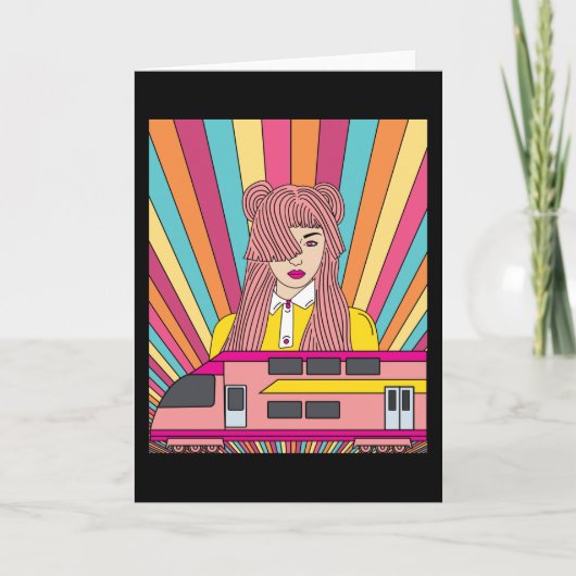 Retro Vintage Railroad Kaart (Voorkant)