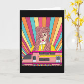 Retro Vintage Railroad Kaart (Gele Bloem)