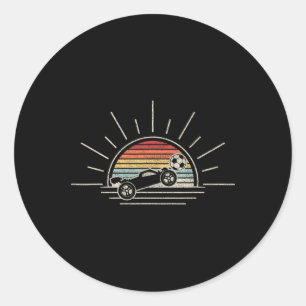 Retro Vintage Raket Voetbal Auto  Ronde Sticker