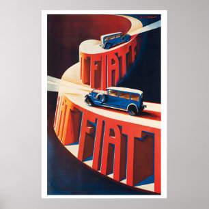 Retro Vintage Reclame Auto Automobiel Racen Poster
