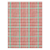 Retro Vintage Red Green Textured Plaid  Tafelkleed (Voorkant)