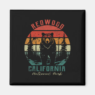 Retro Vintage Redwood National Park Voor Kinderen Magneet