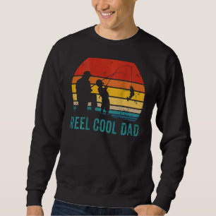 Retro Vintage Reel Cool Dad Fishing Daddy Papa Fat Trui
