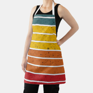 Retro vintage regenboog zonsondergang strepen schort