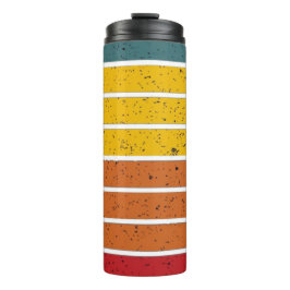 Retro vintage regenboog zonsondergang strepen thermosbeker