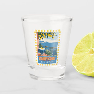 Retro Vintage Reis Amalfi Kust Italië Schilderacht Shot Glas