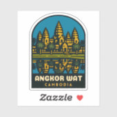 Retro Vintage Reis Angkor Wat Cambodja Sticker (Vel)