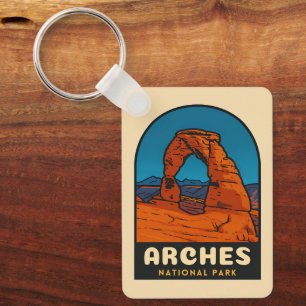 Retro Vintage Reis Arches National Park Utah Sleutelhanger