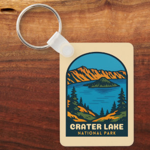 Retro Vintage Reis Crater Lake National Park Sleutelhanger