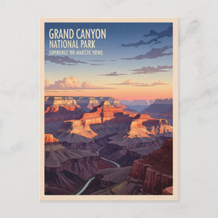 Retro Vintage Reis Grand Canyon National Park Briefkaart