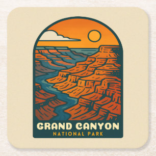 Retro Vintage Reis Grand Canyon National Park Kartonnen Onderzetters