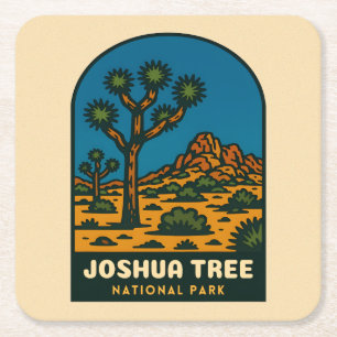 Retro Vintage Reis Joshua Tree National Park Kartonnen Onderzetters