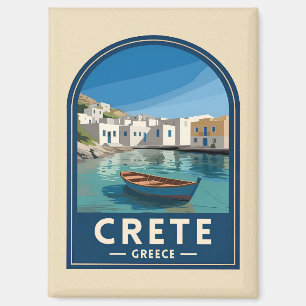 Retro Vintage Reis Kreta Griekenland Zeezijde Magneet