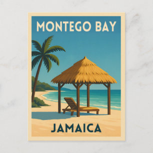 Retro Vintage Reis Montego Bay Jamaica Strand Briefkaart