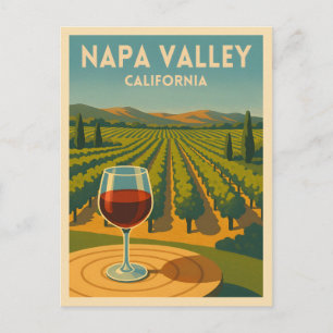 Retro Vintage Reis Napa Valley Californië Wijngaar Briefkaart
