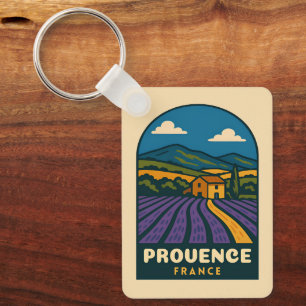 Retro Vintage Reis Provence Frankrijk Landschap Sleutelhanger