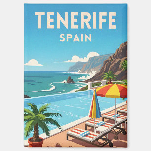 Retro Vintage Reis Tenerife Spanje Kust Magneet