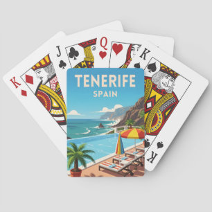 Retro Vintage Reis Tenerife Spanje Kust Pokerkaarten