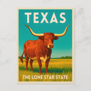 Retro Vintage Reis Texas Longhorn Runderen Briefkaart