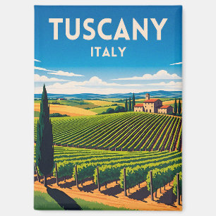 Retro Vintage Reis Tuscany Italië Wijngaard  Magneet