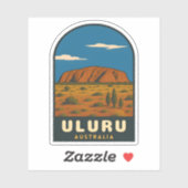Retro Vintage Reis Uluru Australië Landschap Sticker (Vel)