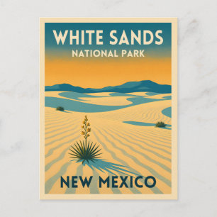 Retro Vintage Reis White Sands National Park Briefkaart