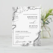 Retro Vintage Reiskaart QR Code Foto Bruiloft Kaart (Staand voorkant)