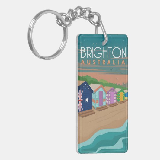 Retro vintage reissouvenir Brighton Australië Sleutelhanger (Voorkant Links)