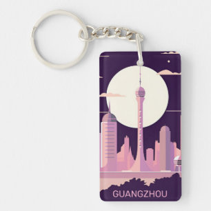 Retro vintage reissouvenir GUANGZHOU China Sleutelhanger