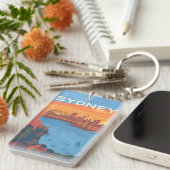 Retro vintage reissouvenir Sydney Australië Sleutelhanger (Voorkant Rechts)