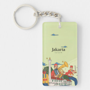 Retro vintage reisvakantie Jakarta Indonesië Sleutelhanger