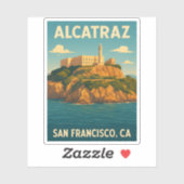 Retro Vintage Reizen Alcatraz Island San Francisco Sticker (Vel)