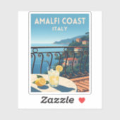 Retro Vintage Reizen Amalfi Kust Italië Landschap Sticker (Vel)