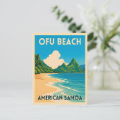 Retro Vintage Reizen Amerikaans Samoa Ofu Beach Briefkaart (Staand voorkant)