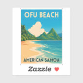 Retro Vintage Reizen Amerikaans Samoa Ofu Beach Sticker (Vel)