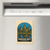 Retro Vintage Reizen Angkor Wat Cambodja Magneet (Insitu (Vaatwasser))