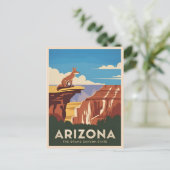Retro Vintage Reizen Arizona Grand Canyon Schilder Briefkaart (Staand voorkant)