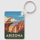 Retro Vintage Reizen Arizona Grand Canyon Schilder Sleutelhanger (Achterkant)