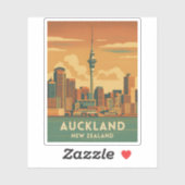 Retro Vintage Reizen Auckland Nieuw-Zeeland Stad Sticker (Vel)