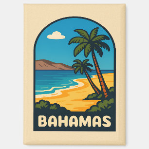 Retro Vintage Reizen Bahamas Strandlandschap Magneet