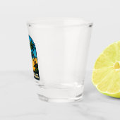 Retro Vintage Reizen Bahamas Strandlandschap Shot Glas (Rechts)