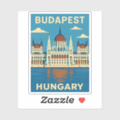 Retro Vintage Reizen Boedapest Hongarije Schildera Sticker (Vel)