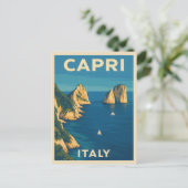 Retro Vintage Reizen Capri Italië Schilderachtig k Briefkaart (Staand voorkant)