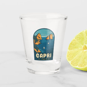 Retro Vintage Reizen Capri Italië Schilderachtig k Shot Glas