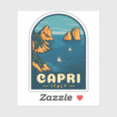 Retro Vintage Reizen Capri Italië Schilderachtig k Sticker (Vel)