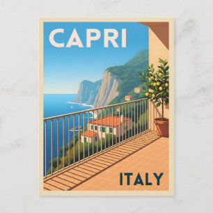 Retro Vintage Reizen Capri Italië Schilderachtig l Briefkaart